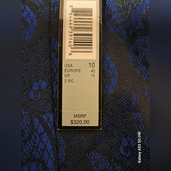 Tahari Arthur S. Levine Royal Blue/Black 2 PC Skirt Suit 10 Ronnie Style New - Picture 9 of 12